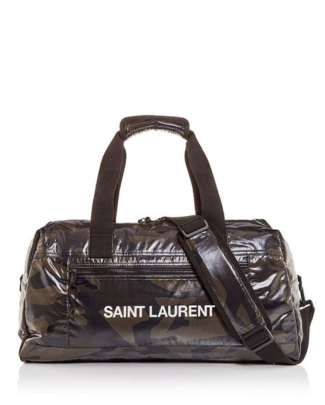 Saint Laurent Nuxx Camo Print Duffel Bag.